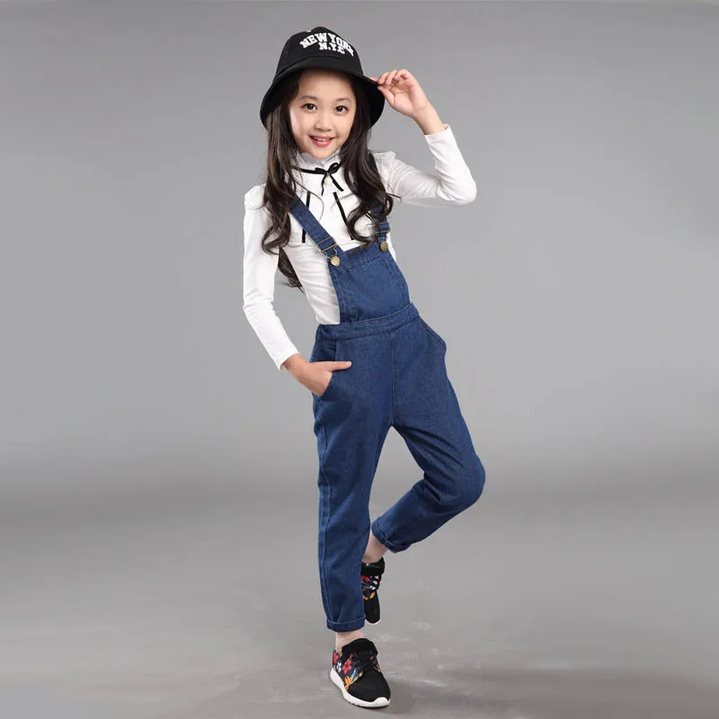 Baby Girl Denim Overalls 2016 Cotton Solid Infant Denim Overalls Loose