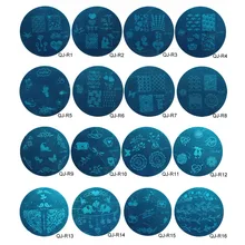 16 листов/Набор для ногтей стальная пластина штамповочная Форма Круглый шаблон Лайк для дизайна ногтей трафарет Инструменты@ ME88