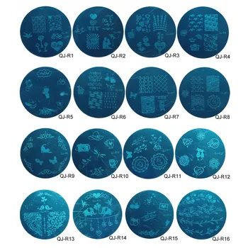 

16 Sheet/Set Nail Steel Plate Stamping Mold Round Template Nails Art Polish Printing Stencil Tools @ME88