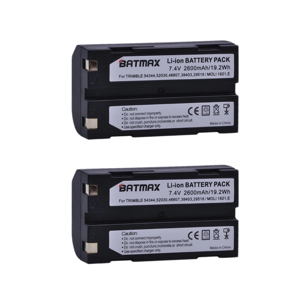 Batmax 2 Pc 2600 Mah 54344 Batteria Per Trimble 54344,29518, 46607,52030, 38403, R8, 5700,5800, R6, R7, R8, R8 Gnss, Mt1000 Ricevitore Gps