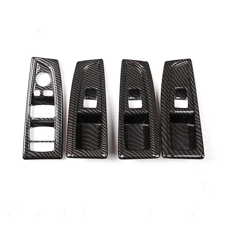 4pcs Carbon Fiber For BMW 2 Series F45 F46 218i- ABS Window Lift Switch Button Cover Trim Left Hand Drive Car Accessory - Color Name: Carbon Fiber