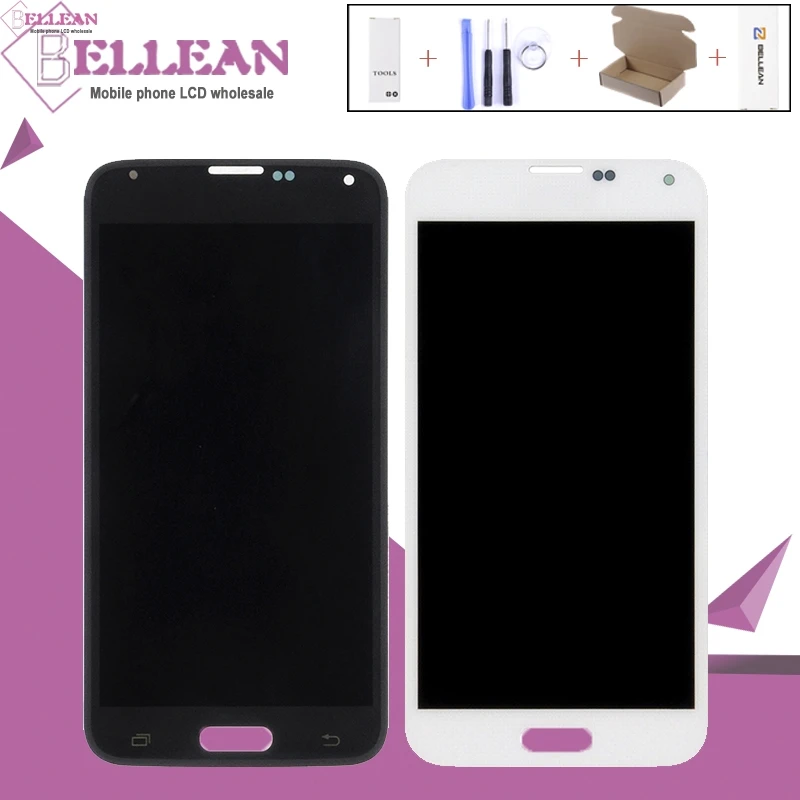 

HH S5 LCD Replacement For Samsung Galaxy i9600 LCD G900 G900F G900A S5 Phone Display With Touch Screen Digitizer Assembly