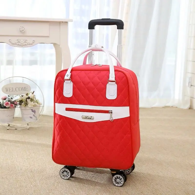Women Travel Luggage Suitcase handbag girls Cabin Waterproof Oxford Rolling Trolley suitcase Lady Carry-Ons wheels Drag bag spinner luggage