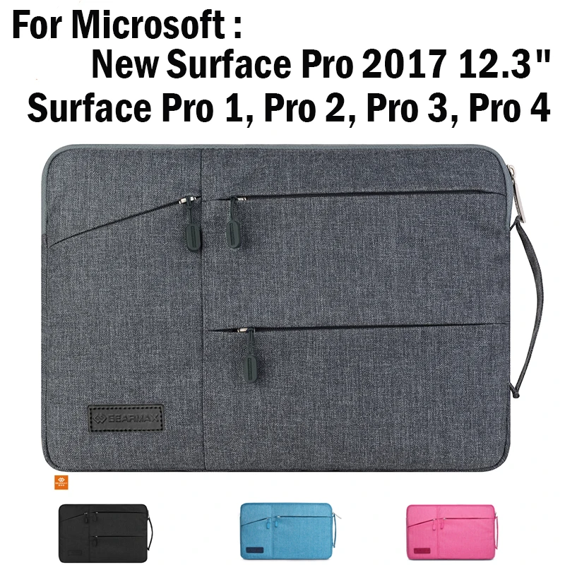 

Creative Design Laptop Sleeve Pouch For Microsoft New Surface Pro 2017 12.3" Pro 3 Pro 4 High-capacity Bag Tablet Notebook Pouch