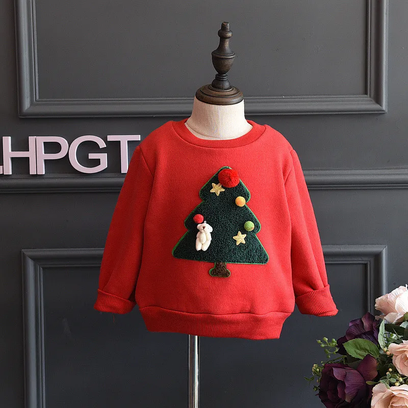 

Amuybeen Girls T-Shirt 2017 Autumn Winter Brand Baby Girls Cute Christmas Tree Shirts Children Clothing Blouse Kids Costume