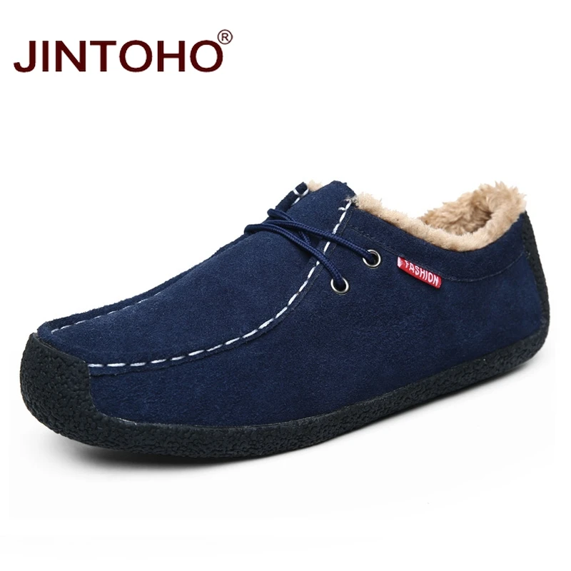 JINTOHO зимняя обувь для снега брендовая мужская модная повседневная кожаная