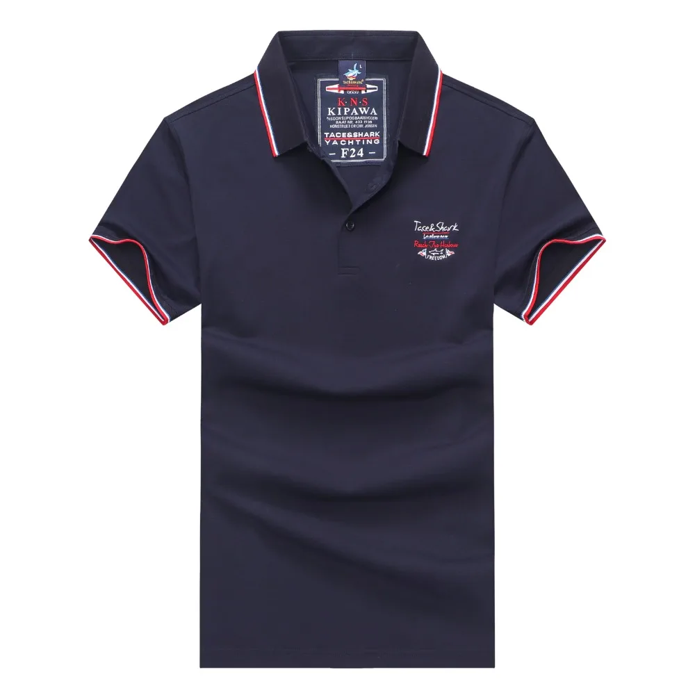 New Men's t shirts turn-down collar brand Tace & Shark t-shirt men Summer 2019 camiseta hombre 3D Embroidery casual tshirt male