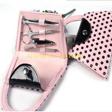 50 компл./лот сувениры для девичника педикюра набор розовый в горошек Кошелек маникюрный набор Свадебная вечеринка подарок сувениры