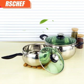 

1pcs Multi Purpose Soup Pot Stainless Steel Pot with Toughened Glass Cover Kitchen Pot for Gas and Induction Cooker