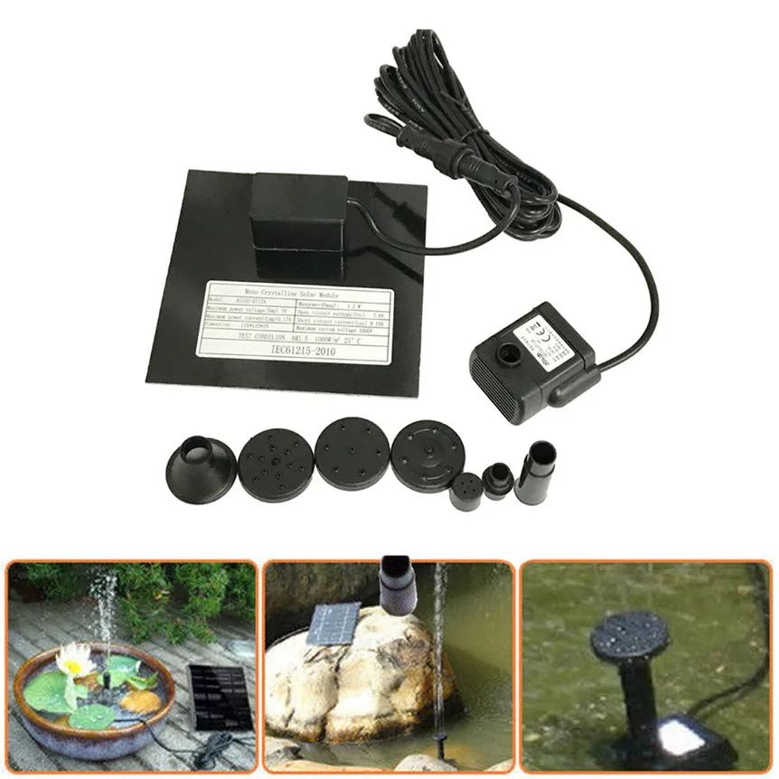 7 в солнечные панели Водяной насос набор для фонтана для сада пруда бассейна аквариум пейзаж бассейн сад декоративный фонтан ju06
