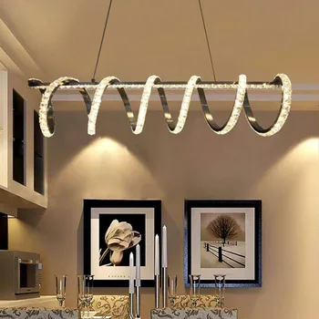 

K9 Crystal LED Pendant Lights Luster Waves Hanging lamp Fixtures For Home dining room living room Lightings Droplight Luminaire
