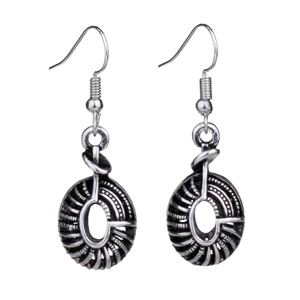 

MYTHIC AGE EQ062 Unique Tibetan Silver Color Hollow whorl Conch Fashion Vintage Earrings For Women Wholesale Jewelry