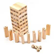 

Wooden Tower Building Blocks Toy Domino 54 with 4pcs Stacker Extract Build Block Kids Educational Toy Game Intelligence Gift