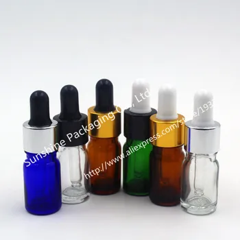 

Free shipping 30pcs 5ml Blue Amber GreenClear Glass Essential Oil Bottle With Dropper 5ml Glass Dropper Container