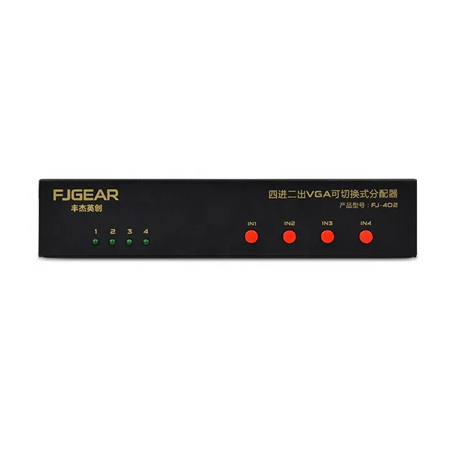 Коммутатор VGA Splitter 4 в 2 из поддержка 1920*1440 250 МГц для ПК, мониторы и ТВ проектор металла