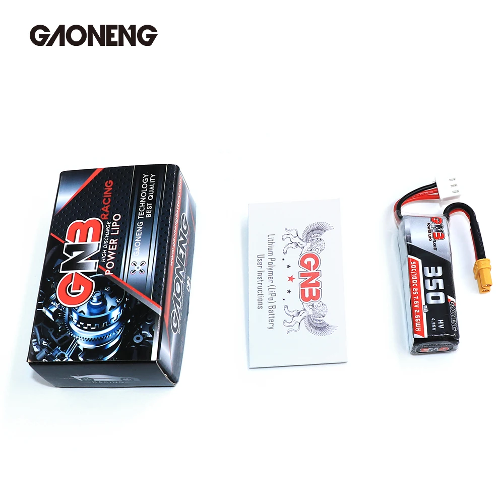 2 шт Gaoneng GNB 350mah 7,6 V 50C/100C HV Lipo батарея с XT30 разъем для BETAFPV Beta75X 2S Beta65X 2S крошечные дроны Whoop