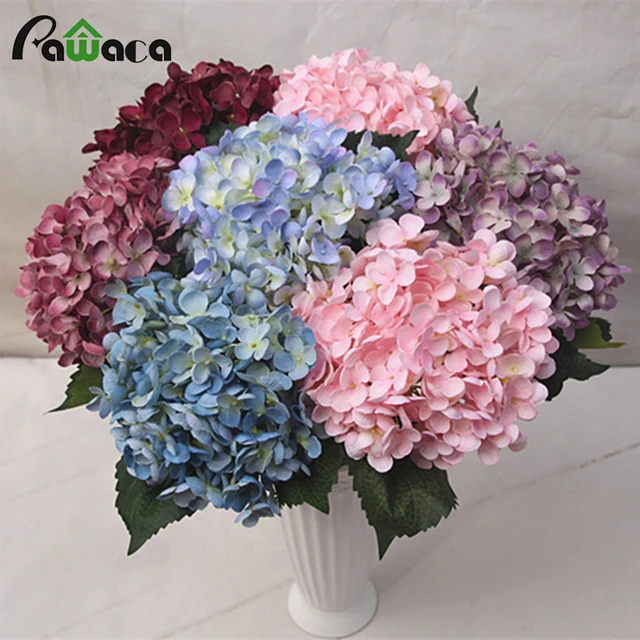 Wedding Artificial Flower Bouquet Home Weeding Party Real Touch Wedding Artificial Flower Bouquet Home Weeding Party Real Touch Hydrangea Rose Diy Decor Silk