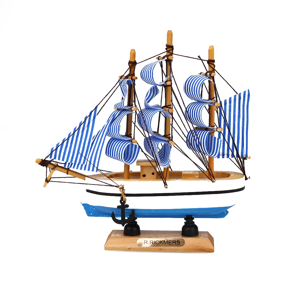 Классическая модель парусника, антикварные модели кораблей ручной работы, Средиземноморский стиль, морской мореходный декор, украшения для дома - Цвет: classic navy blue