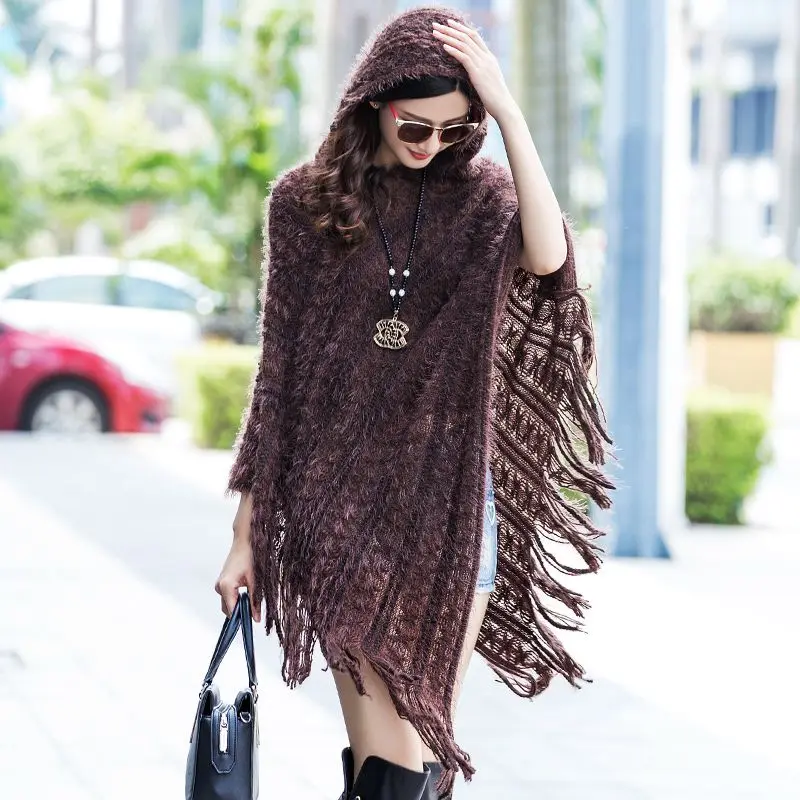 Hooded Blue Cloak Women Style winered purple Loose Spring Female black Tees 2018 Shawl Fashion long Autumn New Mid Bat Tops Sleeve Sweater Nzyd601 Coffee navy WSzXwAOq