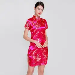 Новинка цветок Для женщин Oversize Qipao 3XL 4XL 5XL китайский Стиль выпускного вечера вечерние платье Винтаж воротник-стойка Cheongsam сексуальный Vestidos