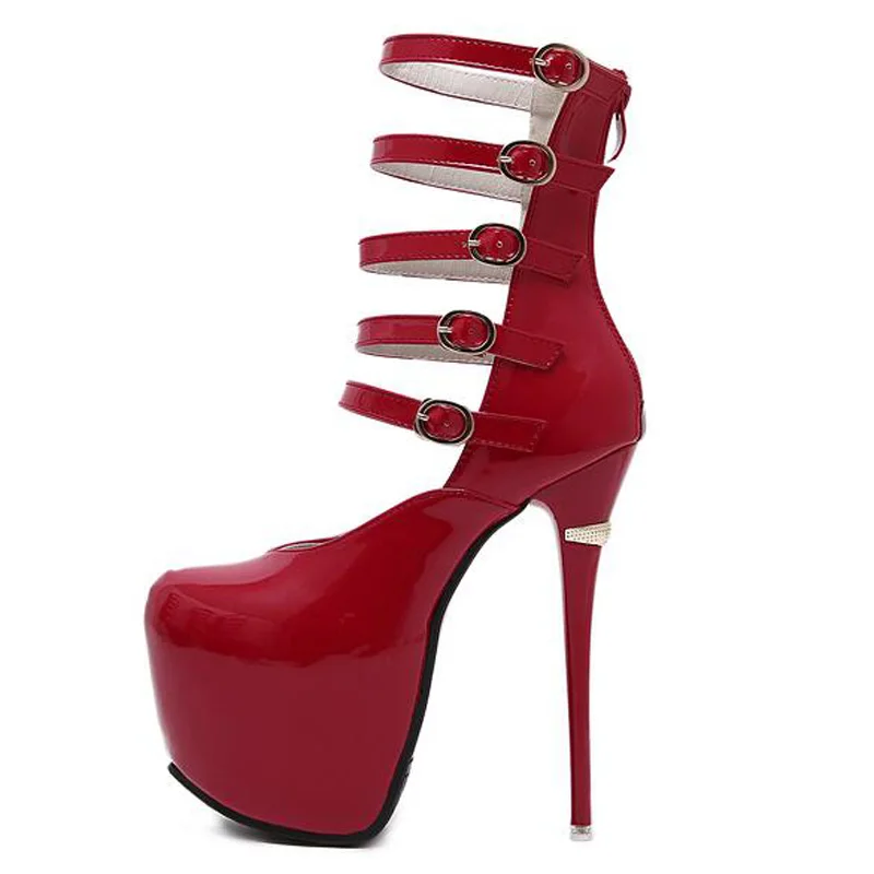 Красные туфли-лодочки с ремешком на щиколотке; свадебные туфли; свадебные модельные туфли на платформе и каблуке; женские туфли-лодочки на платформе; Туфли на очень высоком каблуке; LJA33