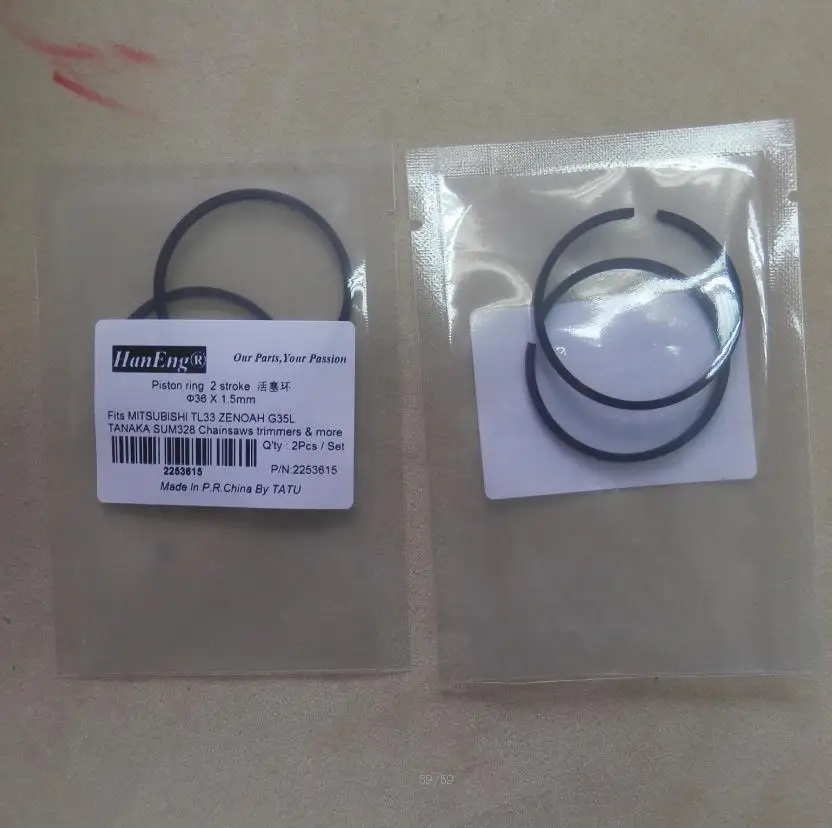 36X1.5MM PISTON RINGS 2 STROKE TL33 36F-2 SUM328 G35L 5