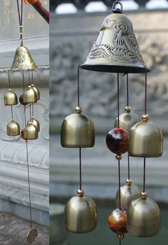 

Dragon And Phoenix Chimes 6 Copper Alloy Antirust Sound Bells Door Hanging Home Decor Pendants Gifts Good Luck China Customs