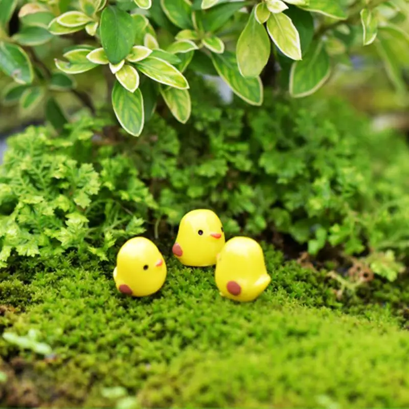 10Pcs/set Easter Party Mini Chicken Ornament Lovely Resin Fairy Miniature Garden Scene Home/Garden Crafts Decoration
