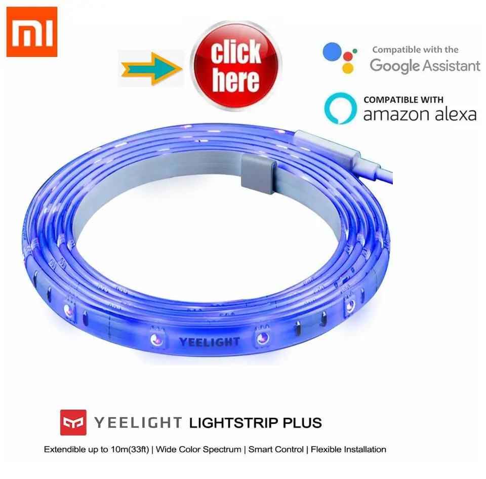 2018 internation version Xiaomi Yeelight RGB Intelligent light band Smart home Phone App wifi strip Colorful lamb LED plus | Электроника