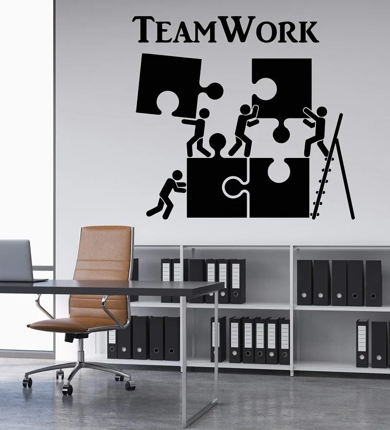 

Vinyl Wall Decal Teamwork Motivation Decoration Office Worker Jigsaw Personality Art Sticker Home Commercial Decoration 2BG20