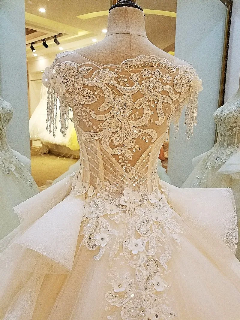 Сексуальный, кружевной, с аппликацией кристалла Robe De Mariage A line свадебные платья плюс размер платье невесты Vestidos De Novia