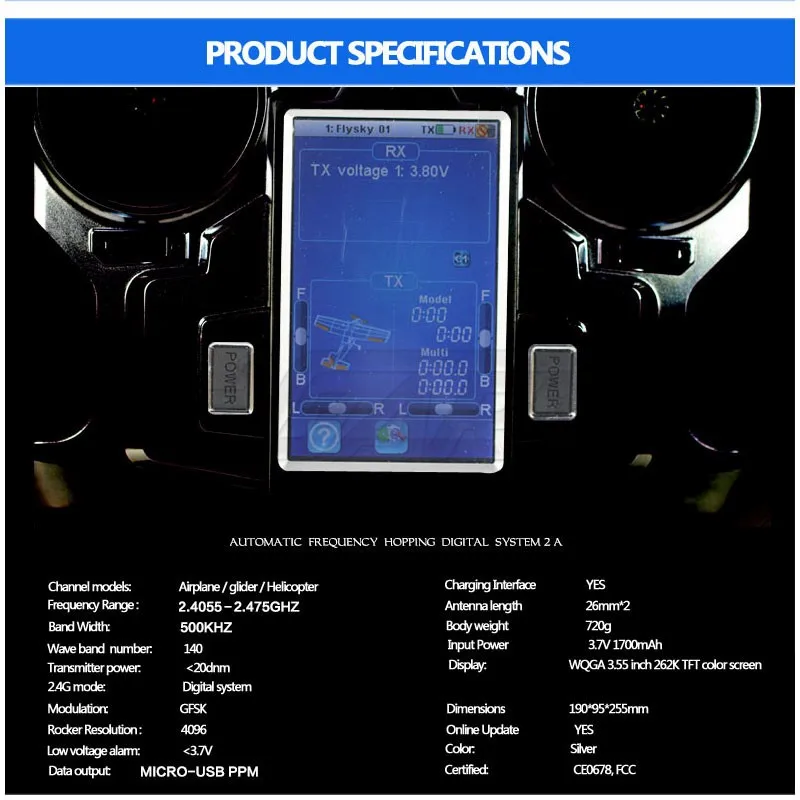 Flysky FS-i10 2.4 г 10CH AFHDS 2A автоматический скачкообразной перестройки частоты передатчика + FS-iA10 приемник для RC MultiCopter вертолет