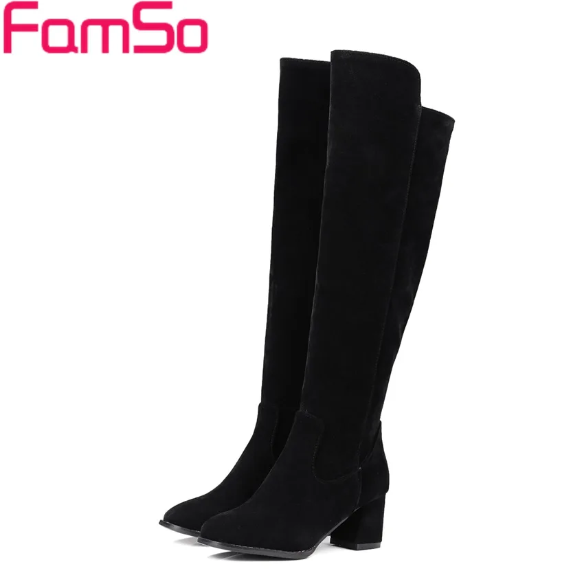 

Plus Size 34-43 2017 new Fashion Women's Boots Black Spring Autumn Knee high Boots Platforms Winter Fashion Snow Boots SBT4081