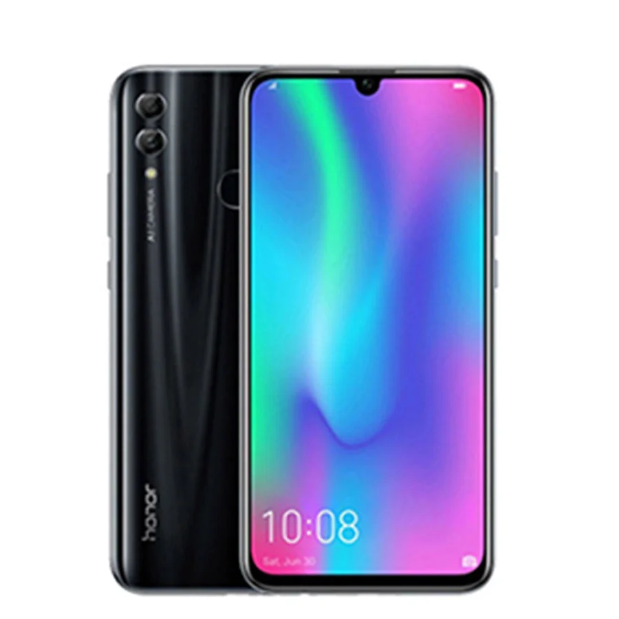 Honor 10 Lite, 4G, Android 9,0, 6,21 дюйма, FHD 2340X1080, двойной шрифт, задняя камера 24 МП, отпечаток пальца, Восьмиядерный мобильный телефон - Цвет: Black