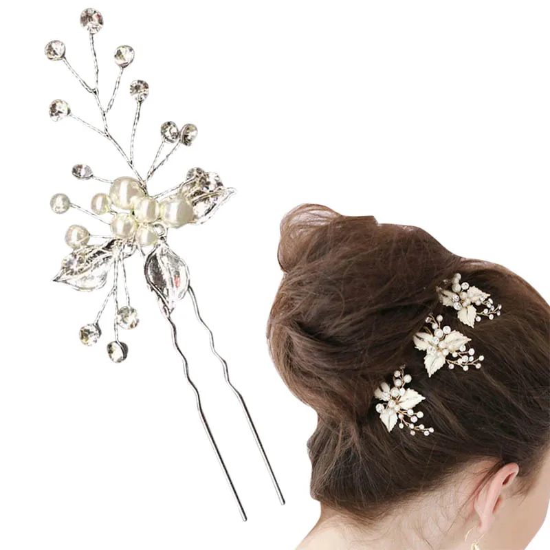 3Pcs/Set Fashion Bridal Hairpin Simulate Pearl Hair Pin Women Girls