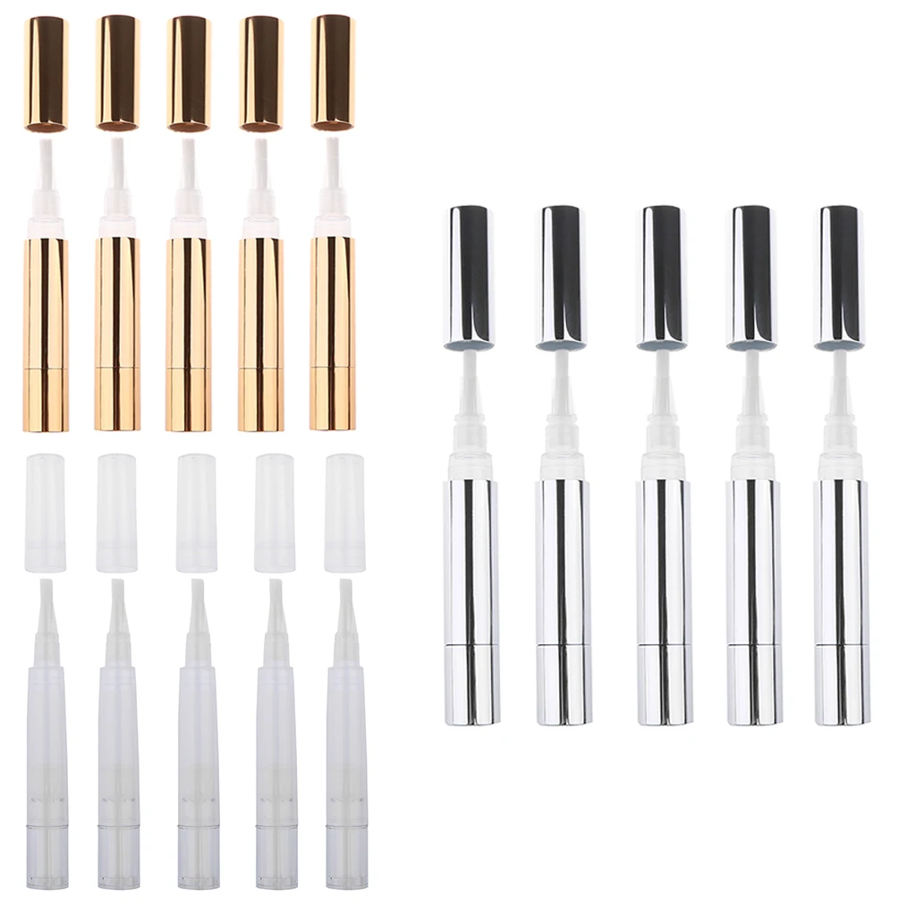 3 Colors 5 Pieces 5ml Travel Empty Twist Pen Makeup Travel DIY Bottle Cosmetic Container Tube Nail Tool