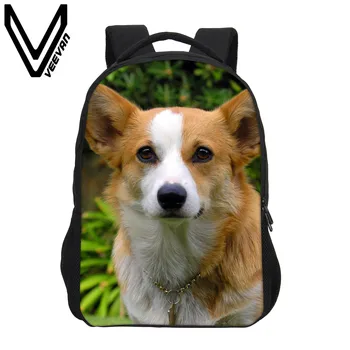 

VEEVANV Hot 2019 Welsh Corgi Pembroke Bookpack 3D PU Prints School Bagpacks Dog Children Bookbags Fresh Backpacks for Students