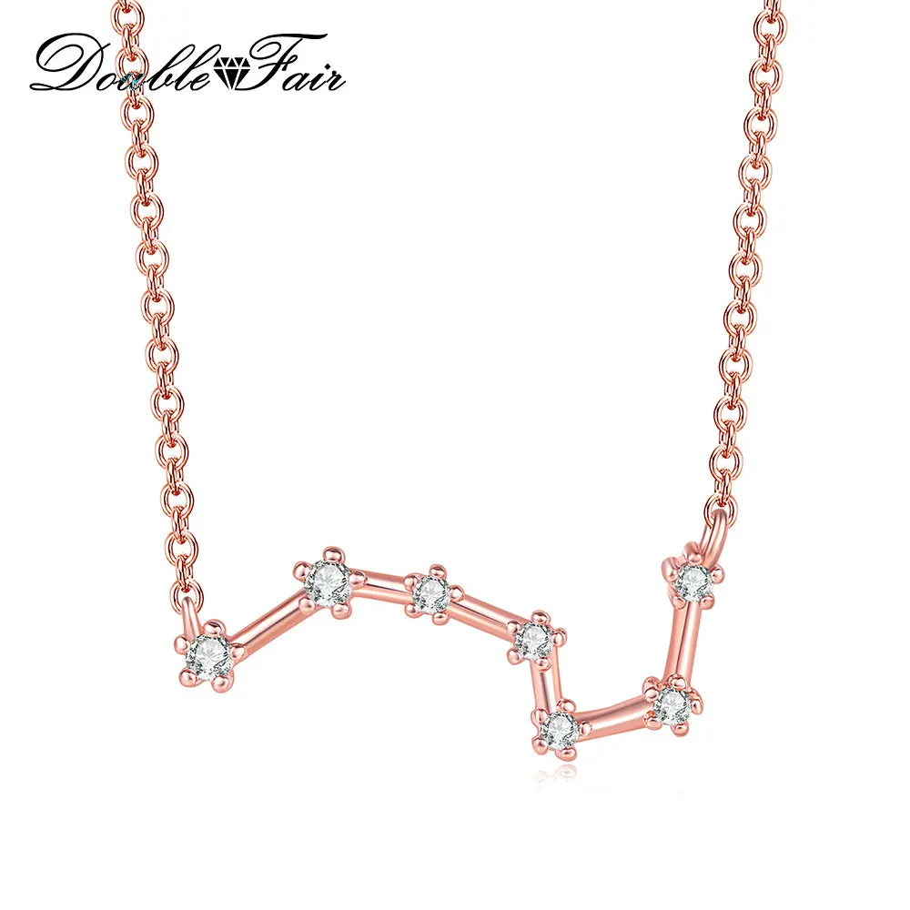 Новинка, двойное ожерелье-чокер с цирконием для женщин, подарок на день рождения, милое романтическое ожерелье с 12 созвездиями, ювелирные изделия DFN623 - Окраска металла: N632-Scorpio