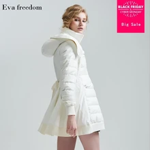 Eva/модные брендовые парки на утином пуху 90% г., Зимняя юбка г. Стиль свинг, утепленное теплое пуховое пальто с капюшоном wj999 fit-25 градусов