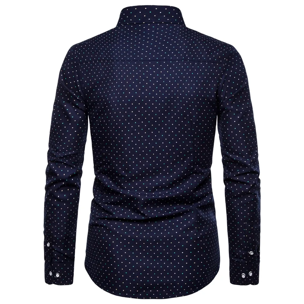 JAYCOSIN рубашка мужская camisa masculina летние Узкие повседневные рубашки с длинным рукавом с принтом с отложным воротником мужская рубашка мужская