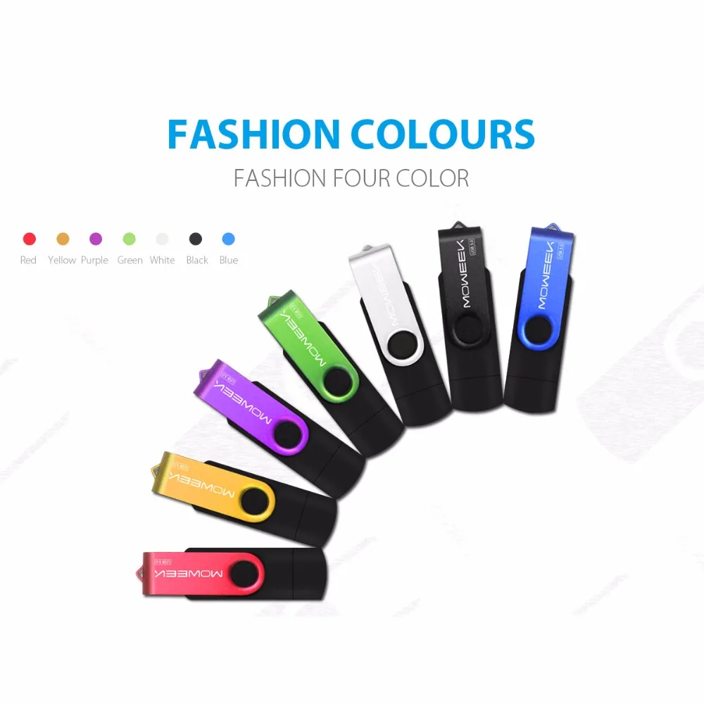 Moweek USB флеш накопитель 2017 Поворотная usb флешка 128 Гб OTG 3 0 Флешка высокая скорость 64