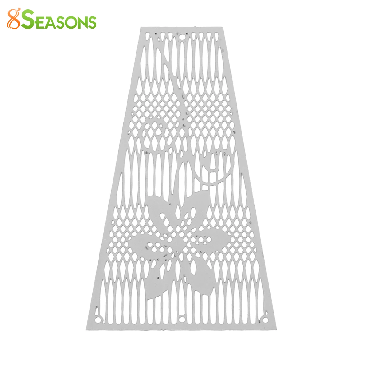 

8SEASONS 304 Stainless Steel Filigree Stamping Connectors Findings Trapezoid Silver Tone Color Flower 50mm(2")x 30mm ,10 PCs