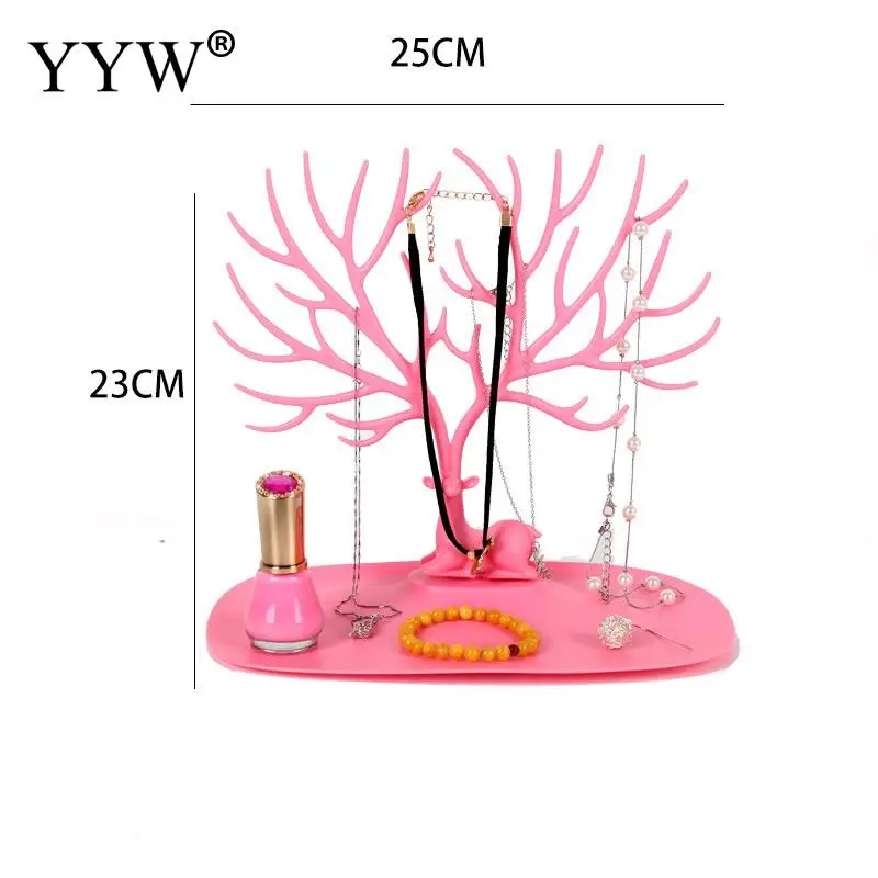 Vintage Tree Branch Shape Stand Rack Hanger Display Jewelry Organizer Plastic Storage For Keys Chain Necklaces Earring Display