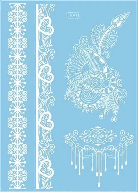 Une Piece Flash Etanche Tatouage Femmes Blanc Henne Dentelle