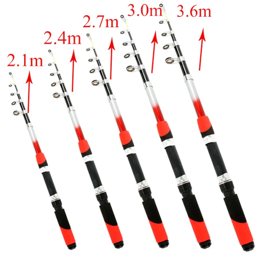

Outdoor Fishing Sports Hard Aluminum Alloy Light Weight Freshwater Telescopic Fishing Rod Sea Spinning Rod Travel 2.1-3.6M