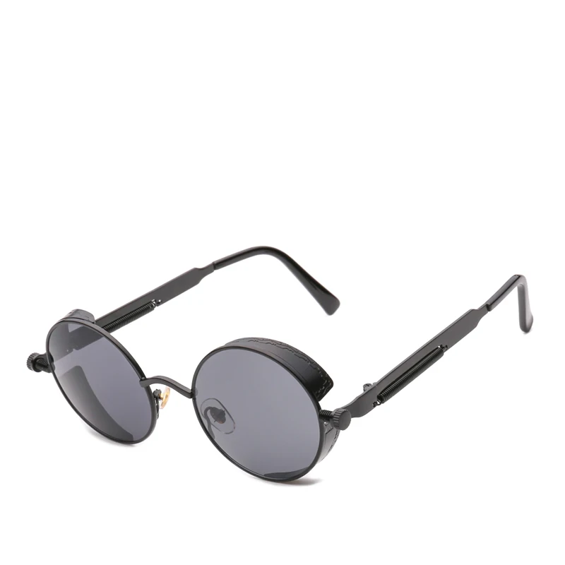 TESIA, солнцезащитные очки для женщин, стимпанк, зеркальное покрытие, для женщин и мужчин, солнцезащитные очки Gogle, металлическая оправа, солнцезащитные очки для женщин T110 - Цвет линз: black gray