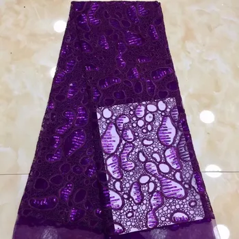 

New Design High Quality 2019 Tulle Sequins African Lace Fabric Guipure Embroidered French Net Nigerian Lace Fabric for Weddin