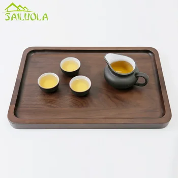 

1PC High Quality Japanese Solid Wood Series Tea Tray Black Walnut Fruit Plate Kung Fu Tea Tray Accessories