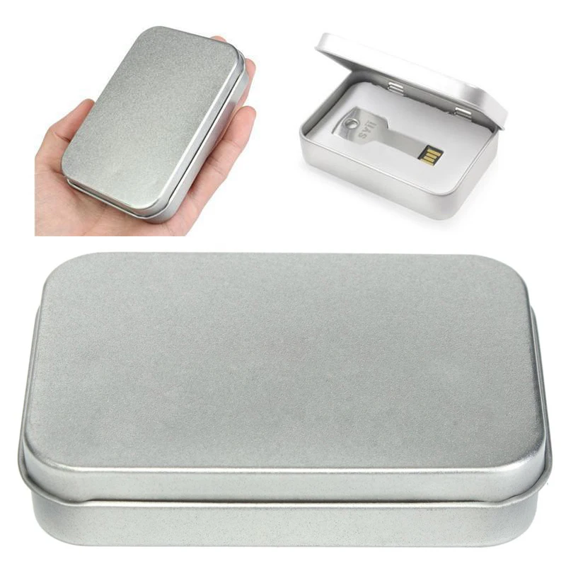 JX-LCLYL 10pcs Silver Metal Tin Storage Box Case Money Coin Key Card Holder Organizer New