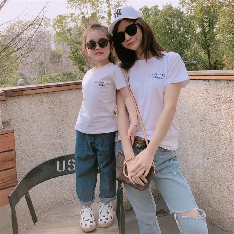 Adult*1pc+Kid*1pc New Dinosaur Black White T-Shirts Family Matching Clothes Short Sleeve Tops Father Mother Cotton Shirt S-XXXL Adult*1pc+Kid*1pc New Dinosaur Black White T-Shirts Family Matching Clothes Short Sleeve Tops Father Mother Cotton Shirt S-XXXL
